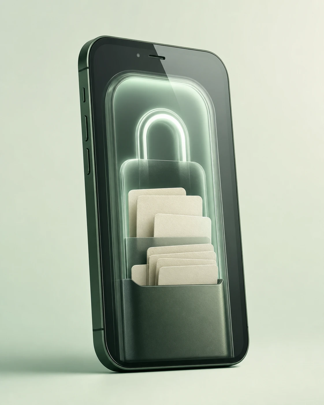 保存した言葉がiPhone端末内で保護されることを表したイラスト